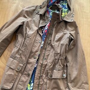 Boden Brown Utility Jacket with Floral Lining